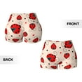 thumbnail image 5 of Vsdgher Red Ladybug print Workout Shorts for Women Seamless Soft Smooth Gym Yoga Scrunch Active Exercise Fitness Shorts, 5 of 8