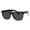 All Black, variant on Mens Mod Rectangular Hipster Horn Rim Plastic Sunglasses Matte Black