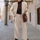 thumbnail image 3 of Traje de dos piezas para mujer traje de chaqueta holgada de Color sólido primavera y otoño, 3 of 7
