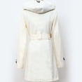 thumbnail image 2 of Hontri Plus Size Coat, Womens Warm Winter Hooded Long Sections Coat Belt Double Breasted Jacket White M, 2 of 8