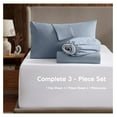thumbnail image 2 of Twin XL Sheets Set - 3 Piece, Deep Pocket, Hotel Luxury, Extra Soft, Breathable & Cooling, Stone Blue Twin XL Bed Sheets, 2 of 9