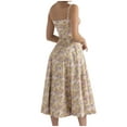 thumbnail image 6 of Summer Saving Wycnly Summer Dresses for Women Cute Empire Waist Swing Strap Party Long Dresses with Tie 2024 Sleeveless Square Neck Floral Print Maxi Formal Dress Yellow l, 6 of 7