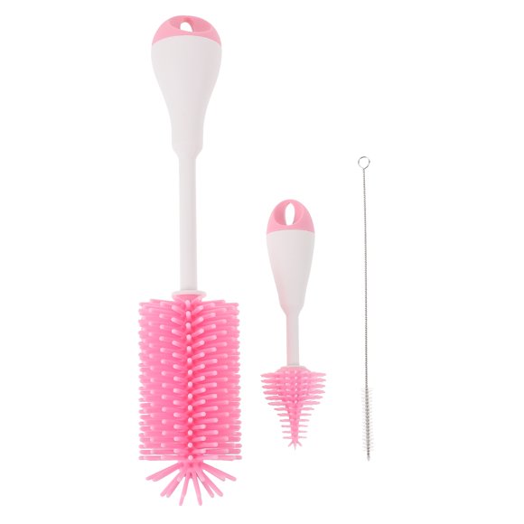 EeaseMX 3 cepillos para biberones de mango largo, cepillos para limpiar biberones y vasos.