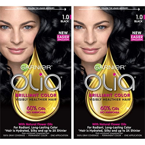 Garnier Olia Ammonia-Free Brilliant Color Oil-Rich Permanent Hair Color, Black (Pack of 2) Black Hair Dye Garnier Olia Ammonia-Free Brilliant Color Oil-Rich Permanent Hair Color, Black (Pack of 2) Black Hair Dye