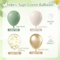 thumbnail image 2 of Globos Vicduotex, color verde salvia, 60 unidades, 30 cm, con confeti, 2 of 7
