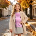 thumbnail image 5 of Ashirexll Girls Long Sleeve Shirts Gradient Striped Print Long Sleeve Casual Top for Big Girls 3-14 Years, 5 of 7