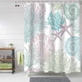 thumbnail image 2 of Shower Curtain Ocean Starfish Shell Coral Shower Curtains for Bathroom Decor Marine Abstract Retro Shower Curtain Sets with Hooks Waterproof Fabric Bath Curtain Extra Long 72" X 84", 2 of 4