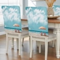 thumbnail image 2 of Ocean Beach Chair Covers Set of 4 Summer Beach Chairs Blue Sky Sea Cloud Chair Back Covers Stretch Removable Washable Slipcovers Protector for Dining Room Kitchen Party Decor, 2 of 9
