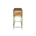 thumbnail image 2 of Goldbust Solid Wood Console Table in Natural with Brass-Finished Iron Base, 2 of 4