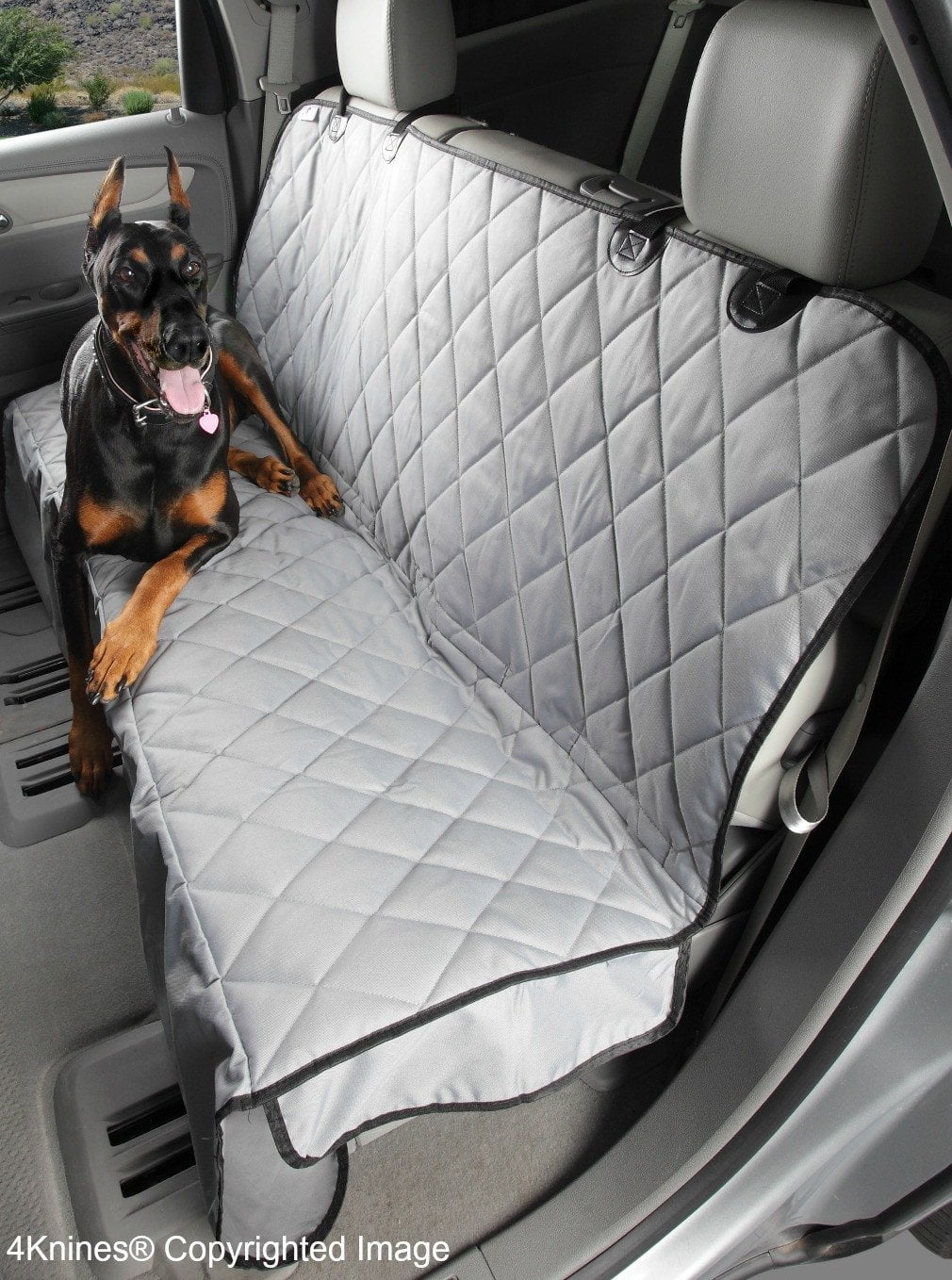 4knines Rear Seat Cover W Hammock Regular Grey