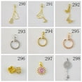 thumbnail image 4 of Colgante con microincrustaciones de cobre, accesorios de joyería para hacer uno mismo, borla, trébol de cuatro hojas, mariposa, collar de acero de titanio, lazo, chapado en oro real, 4 of 6