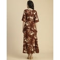 thumbnail image 4 of Moomaya V Neck Printed Rayon 3/4 Sleeve Wrap Dress - Women's Stylish Wrap Dress, 4 of 9