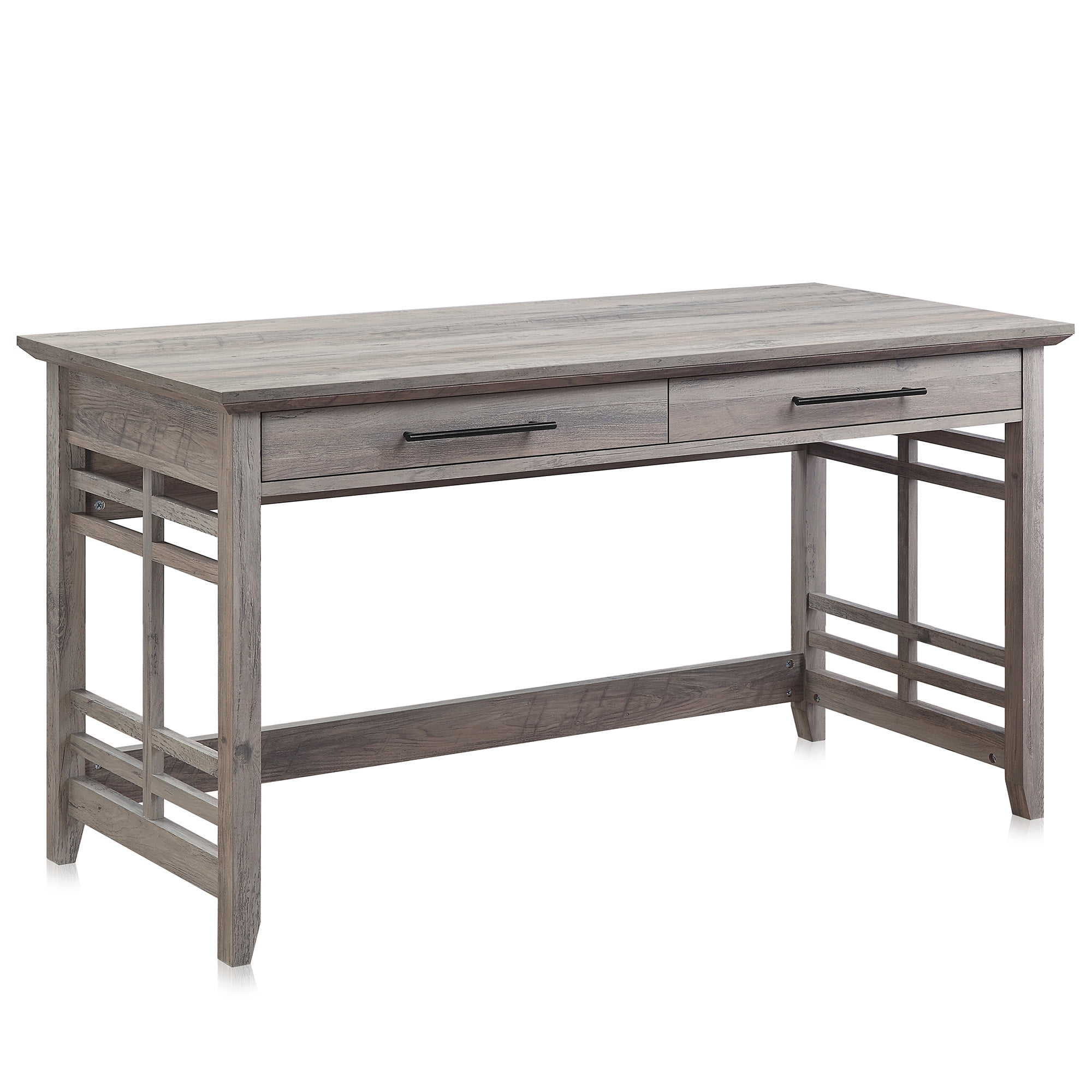 BELLEZE Modern Simple Home Office Computer Laptop Writing Desk Wood Study Table Workstation with Drawers - Norrell (Gray Wash)