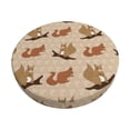 thumbnail image 2 of Xecao's Cartoon Squirrel Print Stool Covers offer stylish, washable protection for PU round bar stools, perfect for home or commercial use., 2 of 7