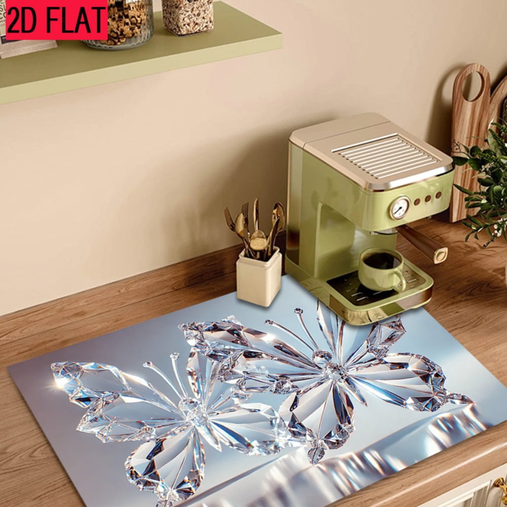 2D flat 1 kitchen stove cover, simple and artistic pattern design, Nordic-style kitchen mat, coffee machine mat, operation counter decoration, the first choice for kitchen gifts. The size is 28.3x20.