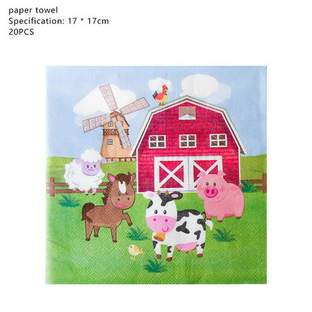 Animales Dibujos Animados Pajitas Vaca Oveja Conejo Pollo Cerdo Granja
