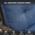 thumbnail image 6 of POCASSY 5PCS Outdoor Patio Furniture Set, Patio Furniture Set with Fire Pit Table Wicker Patio Couch Outdoor Swivel Chair and 43" Propane Firepit Table Rectangular, Brown Wicker & Blue Cushion, 6 of 23