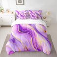 thumbnail image 2 of jejeloiu Modern Fluid Artwork 7-Piece Twin Bedding Sets,Marble Pattern Bedding Comforter Set,Gradient Pink Purple Sheet Sets For Teens,Microfiber Bedroom Decor Reversible, 2 of 8
