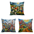 thumbnail image 1 of Kit Funda Almohada Punto Cruz Casa Colorida Hecha A Mano DIY (A), 1 of 6