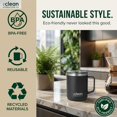thumbnail image 5 of The Clean Hydration Company Insulated Travel Coffee Mug - 12oz Vacuum Insulated Stainless Steel Travel Mug with Ceramic Lining & Lid, BPA-Free (Black), 5 of 7