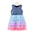 thumbnail image 2 of KYAIGUO Robe Décontractée en Tulle pour Filles, Été Sans Manches à Volants Robes Midi 3D Mignonnes Robe d'Été pour 3-7T, 2 of 9