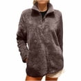 thumbnail image 2 of Wowcloth Woman's Coral Fleece Jacket, Long Sleeve with Front Zipper, Thermal Insulated for Casual Outdoor and Daily Wear, 2 of 9