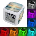 thumbnail image 6 of Ocean Sunrise Coastal Digital Alarm Clock for Bedrooms, Smart LED Alarm Clock with 7 Color Changing Night Light, Summer Beach Abstract Art Silent Wake Up Clocks for Sleep Study Cooking 3.2"x3.2", 6 of 9