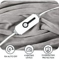 thumbnail image 3 of SUNNY HEAT Electric Heated Blanket Coral Fleece 72" x 84" Full Size-4 Heating Settings & 10 Hours Auto off, Breathable Machine Washable- Light Grey, 3 of 7