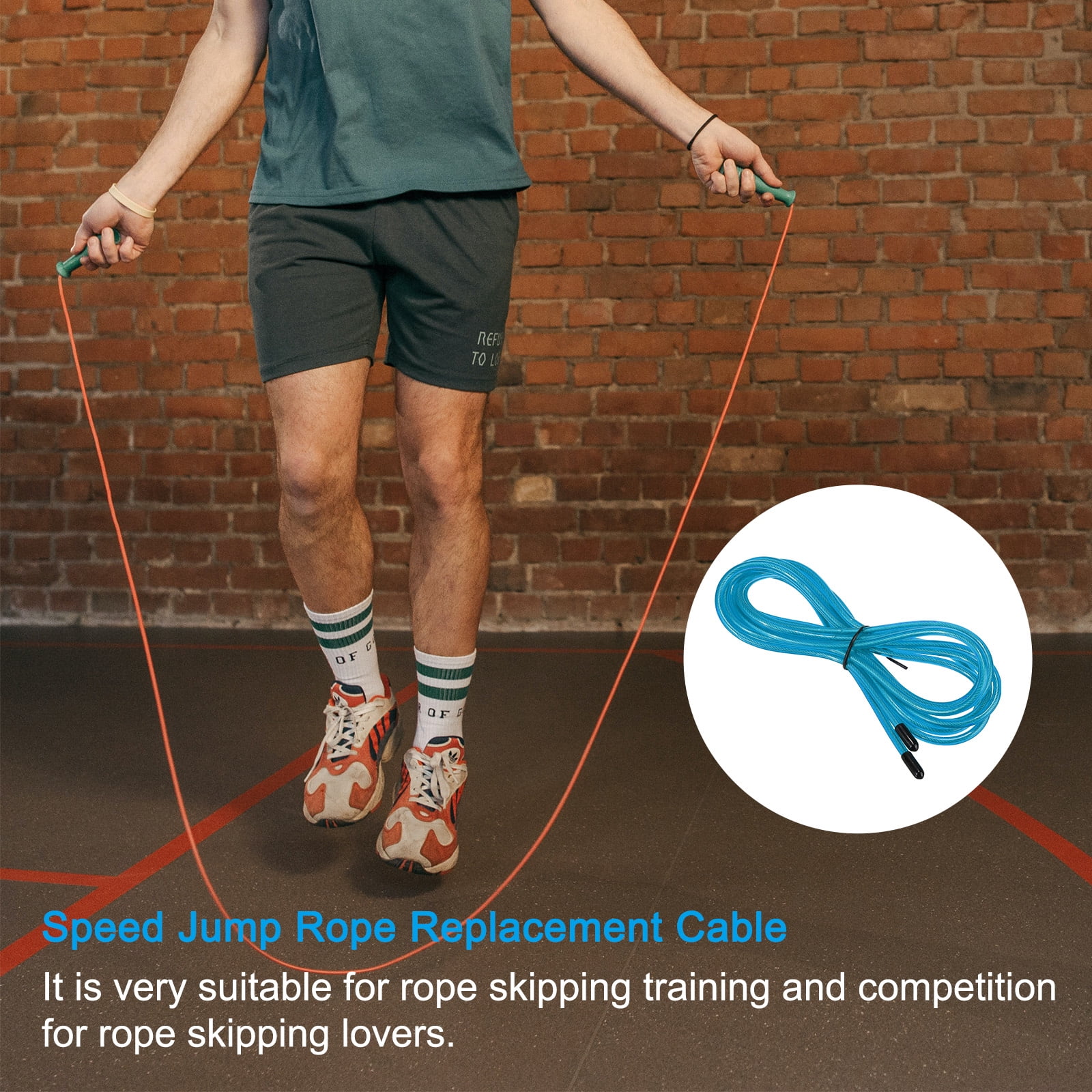 Uxcell 10Ft Speed Jump Rope Replacement Cable 4.5mm Professional Skipping Rope Replacement Blue 4 Pack