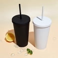 thumbnail image 5 of 2 Pcs 700ml Cups With Lids And Straws Double Wall Compatible With Gifts,white, 5 of 5