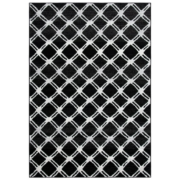 SAFAVIEH Adirondack Rhona Geometric Area Rug, Black/Light Grey, 8' x 10'