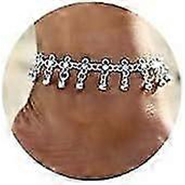 Pulsera de tobillo con flores de 23+9 cm para mujer, resistente al agua, de plata, talla grande, estilo vintage bohemio, indio, no se deslustra, bonita y gruesa, estilo cubano, estilo amistad.