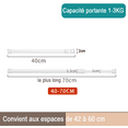 thumbnail image 3 of Tringle à Rideau à Pression, Ressort Robuste pour Usage Polyvalent, Tringle à Rideau Réglable en Acier au Carbone pour Cuisine Balcon (Blanc), 3 of 5