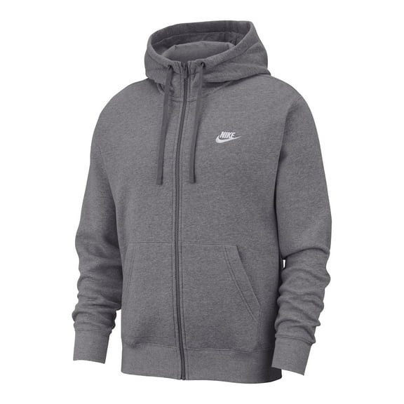 Men's Nike Charcoal Heather/Anthracite/White Sportswear Club Fleece Zip Hoodie - XL