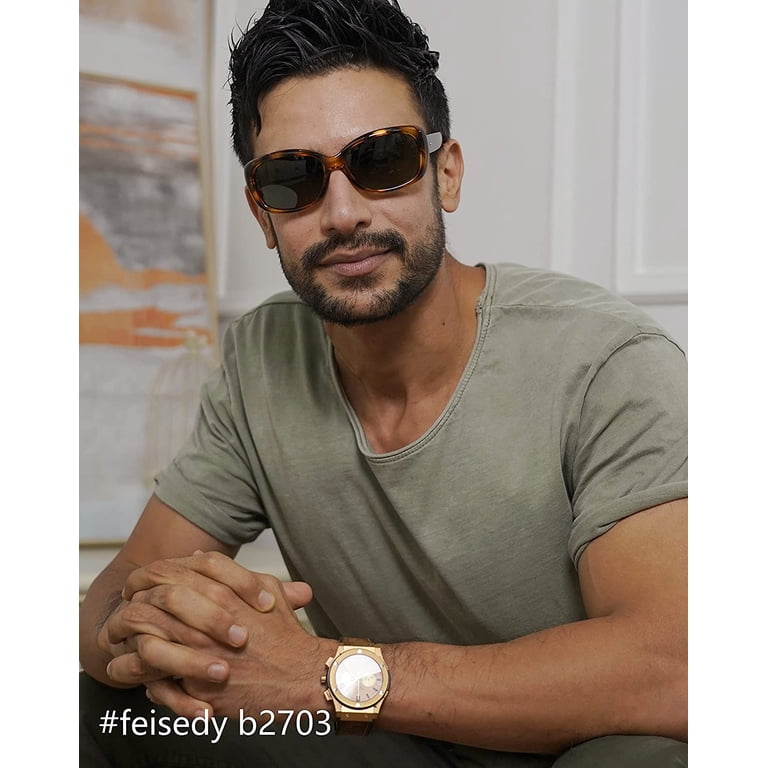 FEISEDY Vintage Square Polarized Sunglasses for Women Men  display picture 1