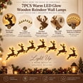 thumbnail image 5 of Wooden Reindeer Wall Lamp, Warm LED Backlit Wall Hanging Decorative Night Light, Christmas Wall Decor for Living Room, Bedroom, Fireplace, Brown-7pcs-5in, 5 of 9