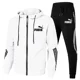 thumbnail image 4 of LONG Chándal ASFashion para hombre, conjunto de otoño con cremallera, chaqueta y pantalón de chándal a rayas para correr, fitness, baloncesto y trotar, 2 piezas, 4 of 5