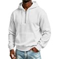 thumbnail image 4 of Men's Quarter Zip Hoodie Long Sleeve Fashion Hooded Sweatshirt Slim Fit Hoodie Pullover Comfortable Soft Coat with Pockets, 4 of 5