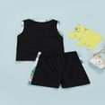 thumbnail image 1 of PENGXIANG Ensemble d'Été Garçon Imprimé Dinosaure Sans Manches Col Hauts Shorts, 1 of 5
