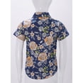 thumbnail image 5 of Raenseen Kids Boys Summer Hawaiian Shirts Floral Print Short Sleeve Button Shirts Tropical Luau Shirts Blouse Tops Type F 5-6, 5 of 7