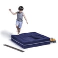 thumbnail image 3 of Jaxx Zipline Modular Kids Loveseat & Ottomans / Fold Out Lounger, Navy, 3 of 5