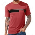 thumbnail image 2 of ZRGHAOYLQ Color Block Shirts Mens Oversized Short Sleeve T-Shirts Casual Crewneck Shirt Tops with Pockets Plus Size Big Tall Pullovers, 2 of 5