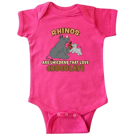 

Inktastic Rhinos are Just Unicorns that Love Chocolate Gift Baby Boy or Baby Girl Bodysuit