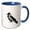 Blue/White, variant on 3drose, Side View of a Magnificent Hooded Crow, 11oz Two-tone Red Mug