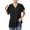 Black, variant on RMGVDSD Womens Oversized Shirts Womens Tops V Neck Soft T-Shirts Tunic Blouses Short Sleeve V Neck Button Up Solid Color Casual T Shirt Daily Work Shirts