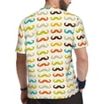 thumbnail image 2 of Wukai Colorful Mustache Print Men's Short-Sleeved Mesh T-Shirt,Quick-Dry Short Sleeve Workout T-Shirt-5X-Large, 2 of 8
