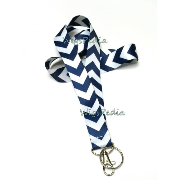 WigsPedia Porte-Clés Chevron pour Porte-Clés/id (Chevron Bleu Foncé/blanc)... (Chevron Bleu Foncé/blanc)