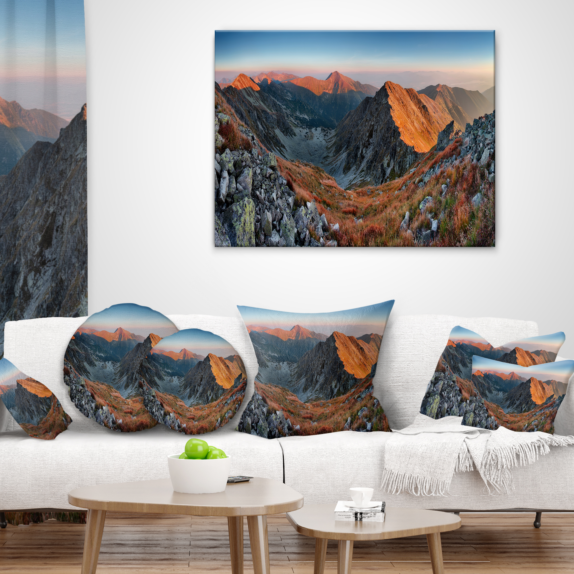Designart 12" x 20" Multi-color Polyester Throw Pillow