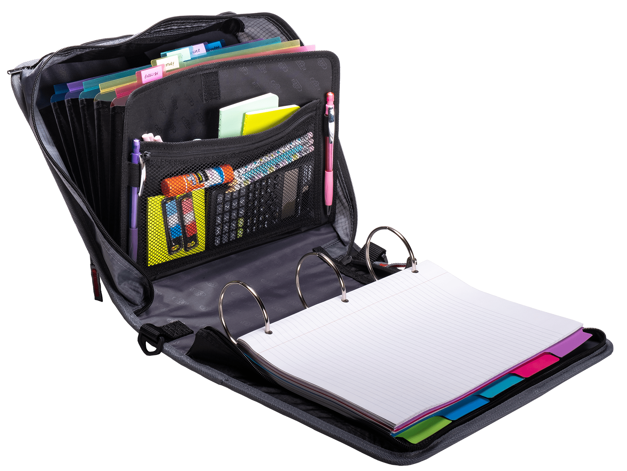Case-It 3-Ring Zipper Binder with Large File Folder