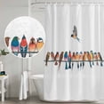 thumbnail image 5 of Birds Shower Curtain, Waterproof Shower Curtains for Bathroom, Watercolor Bird Vintage Washable Fabric Bathtub Curtain Set Bath Decor with 12 Hooks 48"x72", 5 of 8